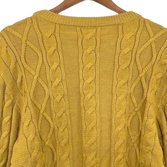 Disney Donald Duck Textured Cable Knit Sweater Mustard Yellow NWT - Picture 6 of 12